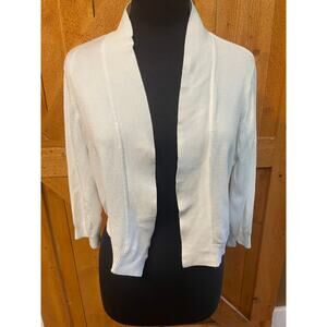 Women's Large Cropped White Cardigan GUC